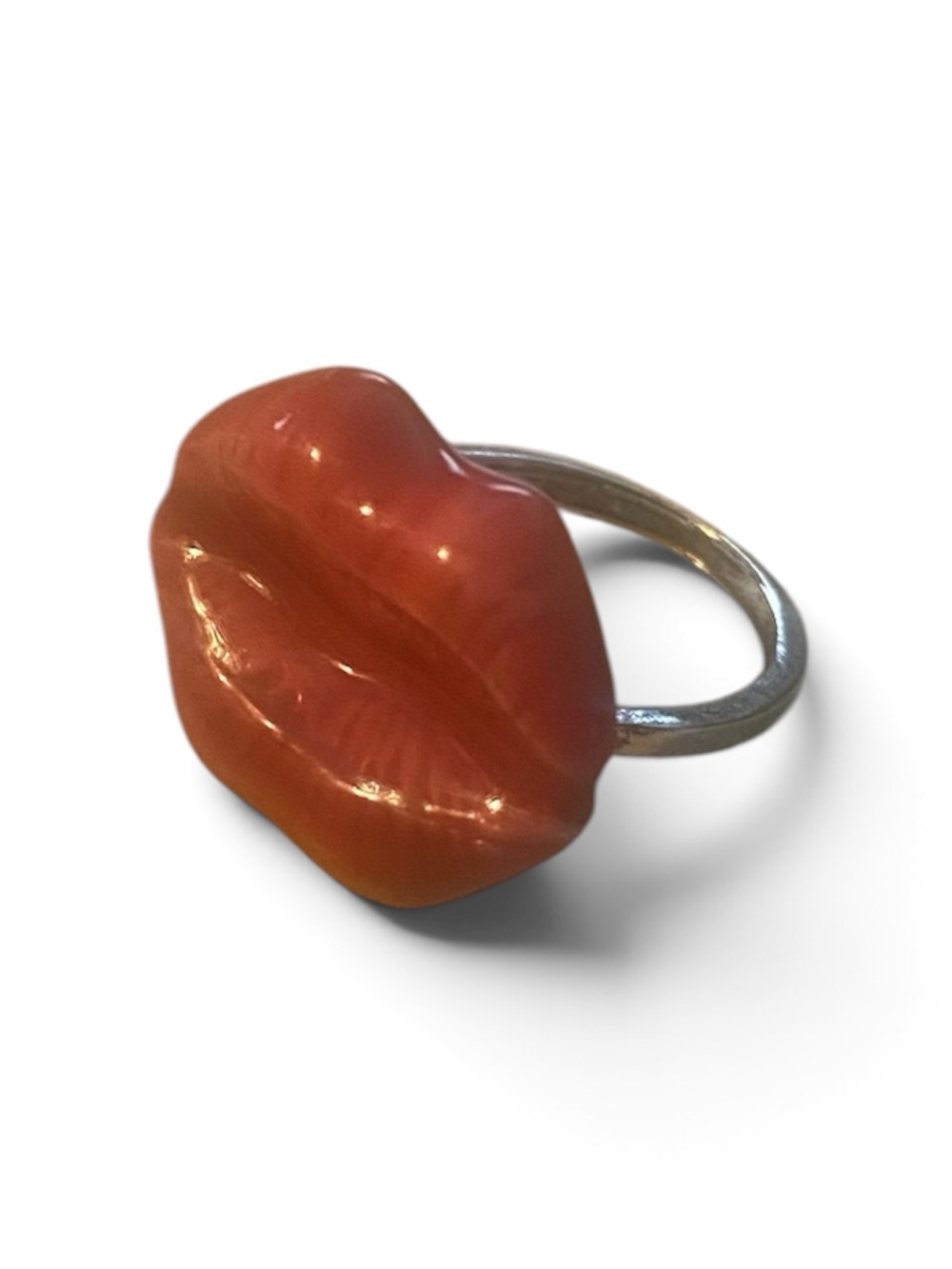 💋 Chunky Red Lips Statement Ring  Y2K Ins Style Baddie Retro Coquette Streetwear
